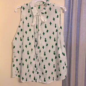 Modcloth cactus sleeveless blouse. EUC size XL